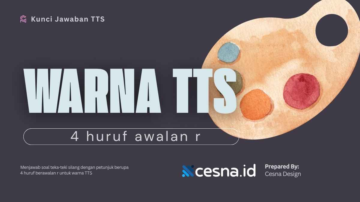 Warna TTS 4 Huruf Awalan R, Jawaban yang Benar
