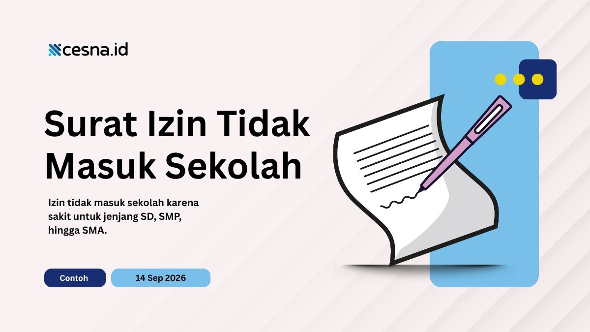 5 Contoh Surat Izin Tidak Masuk Sekolah karena Sakit